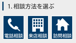 電話相談・来店相談・訪問相談